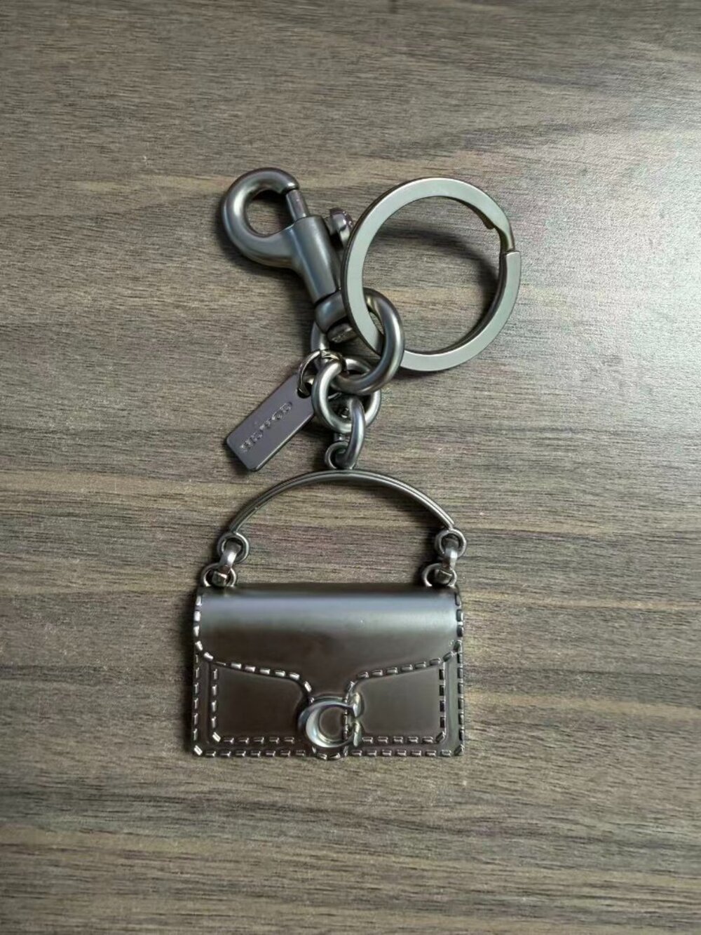 Coach Silver Mini Purse Keychain Charm